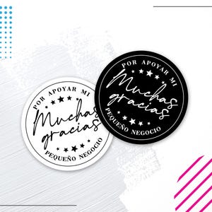Muchas Gracias Labels, Gracias Por Apoyar Mi Pequeno Negocio Stickers, Packaging Stickers en Español, Thank You Spanish Labels