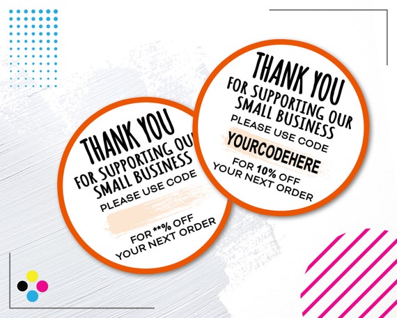 Personalized Discount Code Stickers Thank You Labels - Etsy
