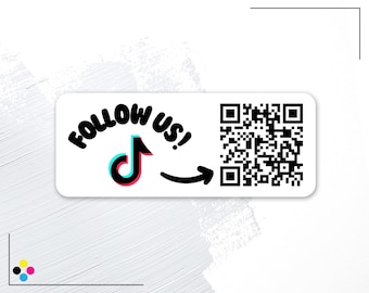 TikTok QR Code Labels, Tik Tok Shop Stickers for Business, Custom QR Code Stickers, Follow Us Social Media Scan Labels, Business QR Code