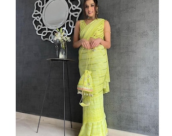 Club factory shop frill saree