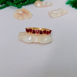 Sterling Silver 925 Natural Ruby, Eternity Band Ring,  Wedding Band Ring