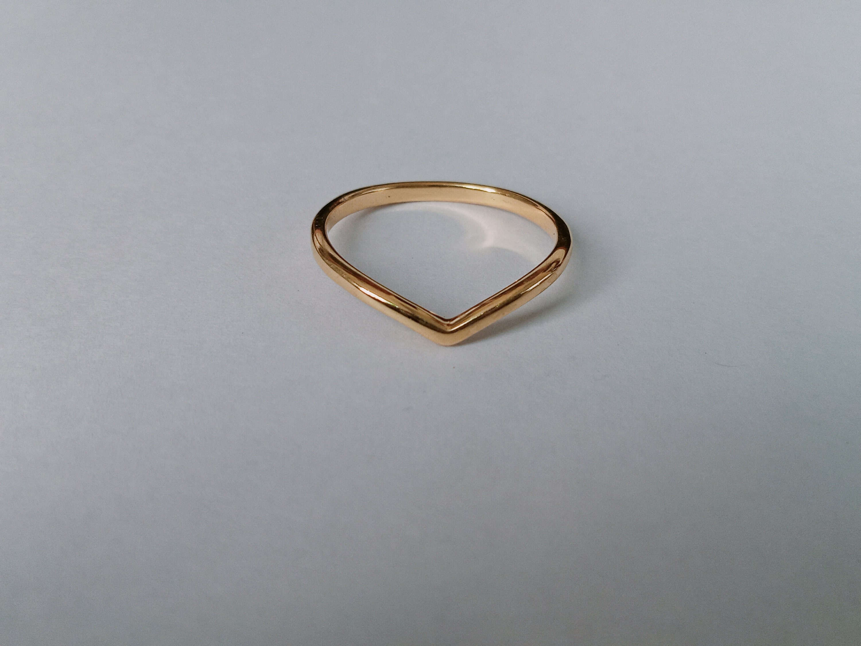 Anello a forma di V in argento sterling: fascia minimalista fatta