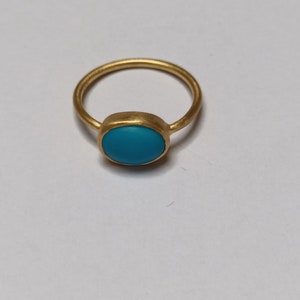 Sterling Silver Natural Turquoise Ring, Solo Ring, Birthstone Ring, Tiny Ring, Handmade Ring