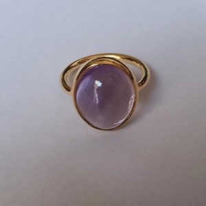 Sterling Silver 925 Natural Amethyst Ring, Solo Ring, Handmade Ring, Birthstone Ring