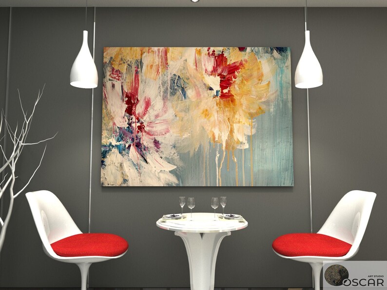Extra large flower painting Abstract It is very popular Great interest art Large wall abs textured