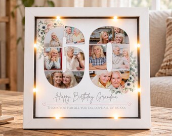 Personalised 60th Birthday Photo collage Frame, Gift for Daughter, Bestie Birthday present, Nan 60th frame, Mum 60th gift, Born in 1966