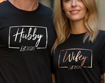 Mr & Mrs t shirts | Wifey and Hubby t-shirt | Newlyweds t-shirts | Honeymoon tees |Couples tshirt | Just married shirt