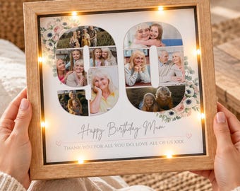 Personalised 90th Birthday Photo collage Frame, Gift for Nan, Nanny 90th Birthday present, Grandma 90th frame, Mum 90th gift
