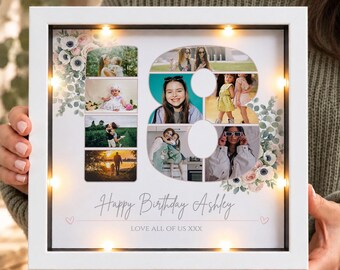 Gepersonaliseerd cadeau voor haar 18e verjaardag, fotolijst voor de 18e verjaardag van je dochter, cadeaus voor de 18e verjaardag van je kleindochter, gepersonaliseerde kaars voor de 18e verjaardag