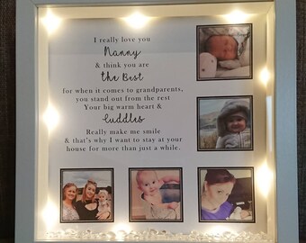 Personalised handmade photo frame FAMILY where life begins grandparent mum dad