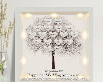 Custom anniversary gift 20th wedding anniversary platinum anniversary gift for her wedding anniversary gift for him family tree personalized