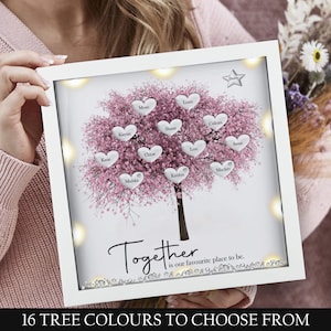 Personalised family tree, Mothers day gift, Mums birthday, Nans birthday,  Christmas gifts for her, New home gift, LED light gift