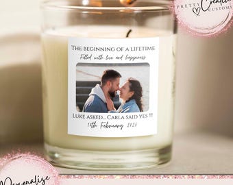 Personalisierte Verlobungskerze, Geschenk für sie Duftkerze, Verlobungsgeschenk für Paare, Vorschlag Geschenk, Hochzeitsgeschenk für Paare