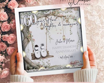 60th Wedding anniversary Gift Family tree framed print Diamond wedding anniversary gift Wedding Gift personal Anniversary gift for her
