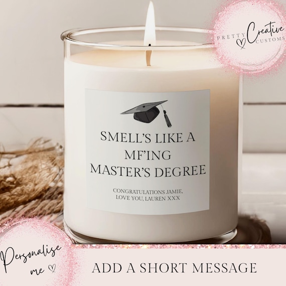 Master's Degree Gift, Graduation Candle, College Grad Gift, Funny Gift For Sister, Funny Candles, Best Friend Graduation, Congrats Gift