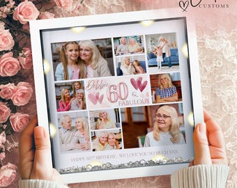 Personalised 60th Birthday Photo Collage Frame, Milestone Keepsake Gift