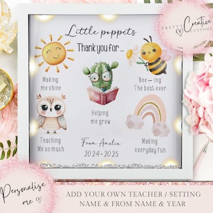 Personalised thankyou teacher gift Nursery school Appreciation Gift pre-school leaving gift helping you grow gift thankyou present from kids