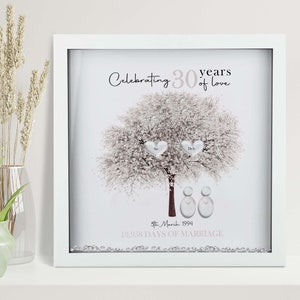 30th Wedding anniversary Gift Family tree framed print Pearl wedding anniversary gift Wedding Gift Anniversary milestone gift image 6