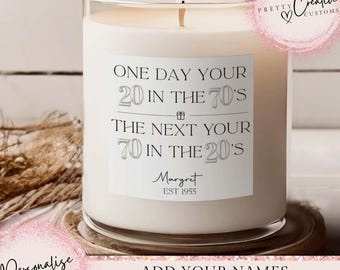 70th Birthday scented candle, Making the world a better place since, Happy 70th Birthday, 70s,70, 70th, 70th Birthday Gift