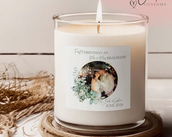Personalised 1st Christmas as Mr and Mrs scented candle, First Christmas Married Decoration, 1st Christmas as Mr and Mrs Keepsake