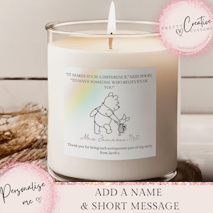 Personalised teacher thank you candle gift set Difference maker Dictionary End of year school Nursery Primary Appreciation