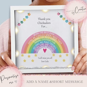 Personalised thankyou teacher gift Nursery school Appreciation Gift pre-school leaving gift helping you grow gift thankyou present from kids