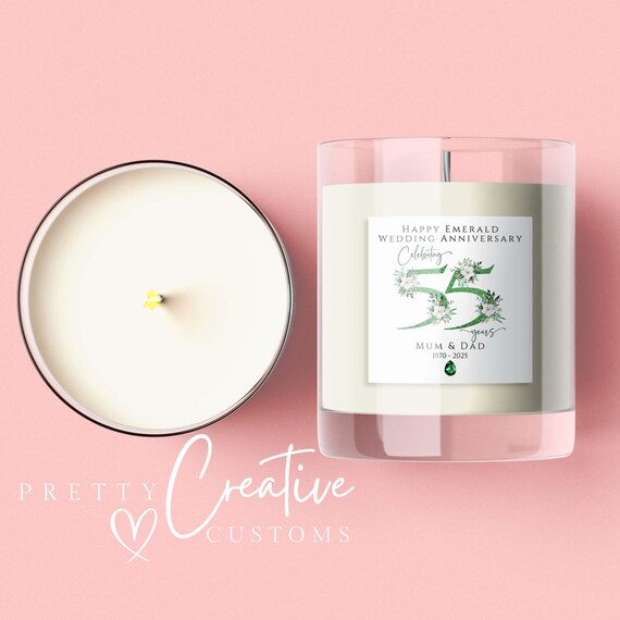 結婚55周年記念キャンドル、エメラルド結婚記念日ギフト
