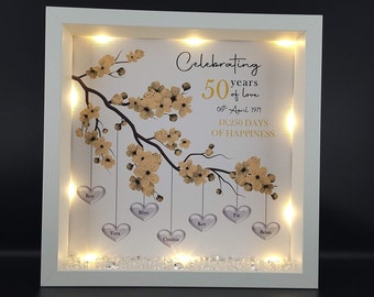 50th Wedding anniversary Gift | Family tree framed print | Golden wedding anniversary gift | Wedding Gift | Anniversary milestone gift