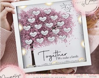 Personalised family tree, Together we make a family gift, Mothers day gift, Mum birthday, Nan gifts for her, Christmas Gift, LED light gift