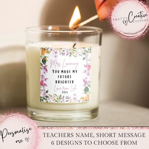 Personalisierte Lehrer Geschenk, Dankeschön für Lehrer, Ende des Begriffs Geschenk, Kindergarten Lehrer Kerze Geschenk, Lehr-Assistent Kerze