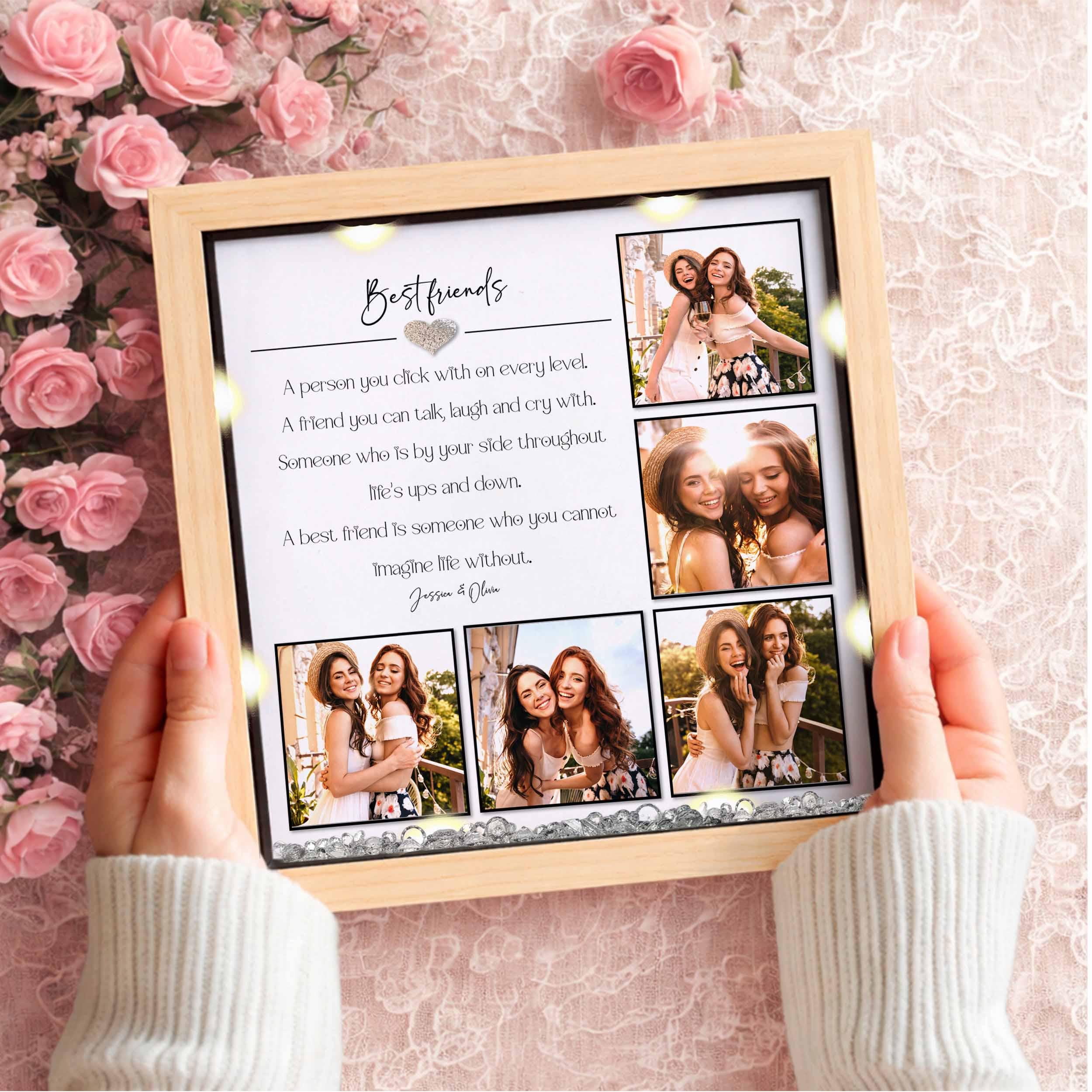 Friend Photo Frame Message Best Friend Personalised Photo Frame Besties Christmas Gift Friends ...
