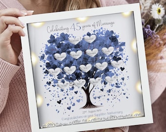 45th Wedding anniversary Gift | Family tree framed print | Sapphire wedding anniversary gift | Wedding Gift | Anniversary milestone gift