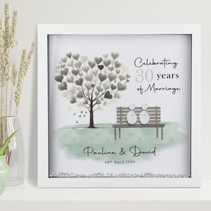 30th Wedding anniversary Gift Family tree framed print Pearl wedding anniversary gift Wedding Gift Anniversary milestone gift 10" Frame