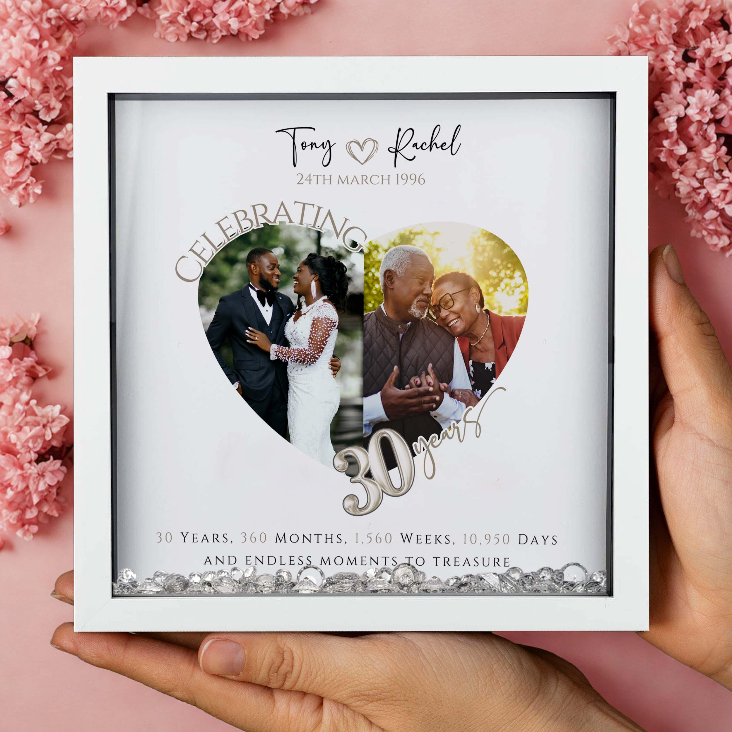 Then & Now 30th Wedding Anniversary Gift for Parents, Pearl Wedding ...