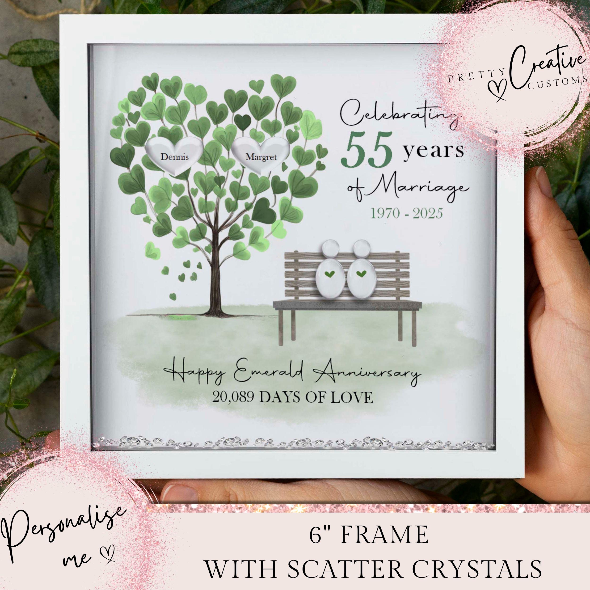 55th Wedding Anniversary Gift | Family Tree Framed Print | Emerald 55th Wedding Anniversary Gift | Family Tree Framed Print | Emerald