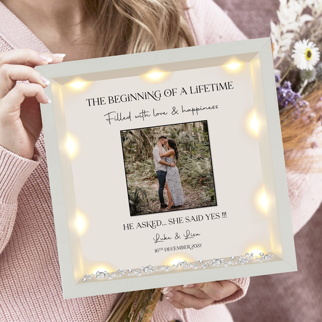 Personalised Engagement Gift Engagement Photo Frame Gift for Her