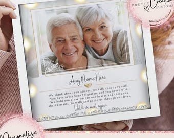 Personalised memorial photo frame, Until we meet again, Remembrance frame, memorial gift, deepest Sympathy, Loved One, in Loving Memory,