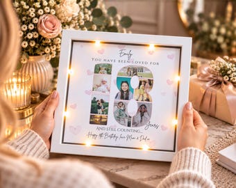 Personalised 18th Birthday gift for her, Daughter 18th Milestone frame, Granddaughter 18th Gifts for her, Eighteen photo collage