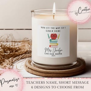 Personalisierte Lehrer Geschenk, Dankeschön für Lehrer, Ende des Begriffs Geschenk, Kindergarten Lehrer Kerze Geschenk, Lehr-Assistent Kerze