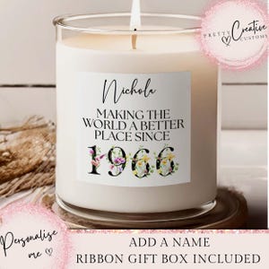 Candela profumata per il 60° compleanno, Rendiamo il mondo un posto migliore dal 1966, Buon 60° compleanno, Anni '60, 60°, Regalo per il 60° compleanno, 1966 FLOREALE