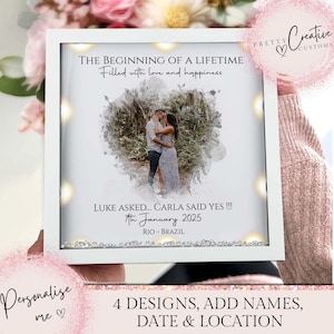 Personalised engagement gift engagement photo frame gift for her proposal gift Fiancé gift couples gift custom gift wedding gift for couples