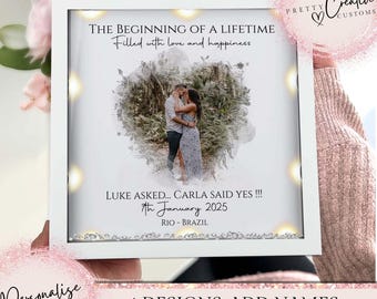 Regalo di fidanzamento personalizzato, cornice per foto di fidanzamento, regalo per lei, regalo di proposta, regalo per fidanzato, regalo per coppie, regalo personalizzato, regalo di nozze per coppie
