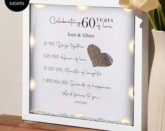 60th Wedding anniversary Gift, Diamond wedding anniversary gift, personalised anniversary gift, Personalised gift for couple
