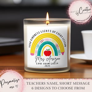 Personalisierte Lehrer Geschenk, Dankeschön für Lehrer, Ende des Begriffs Geschenk, Kindergarten Lehrer Kerze Geschenk, Lehr-Assistent Kerze