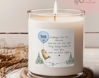 Personalised Christmas memorial candle, Sympathy candle, Bereavement Gift, Miss you Christmas, Winnie the Pooh, Thinking of you Condolence