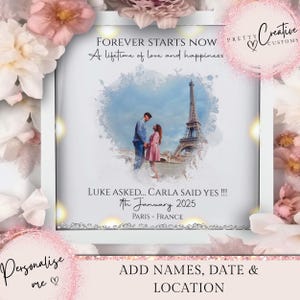 Personalised Engagement photo frame Gift, Gift for Her, Getting Engaged gift, Fiancé, Couples gift, Civil partnership engagement gift, LGBTQ