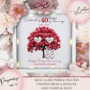 40th Wedding anniversary Gift | Family tree framed print | Ruby wedding anniversary gift | Wedding Gift | Anniversary milestone gift