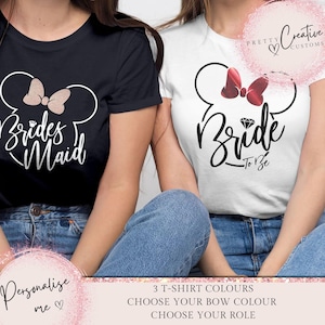 Minnie Mouse Bride T-shirt, Disney Bride Squad Shirts, Bachelorette T-shirts, Bachelorette Party Shirts, Bridal Party t-shirts