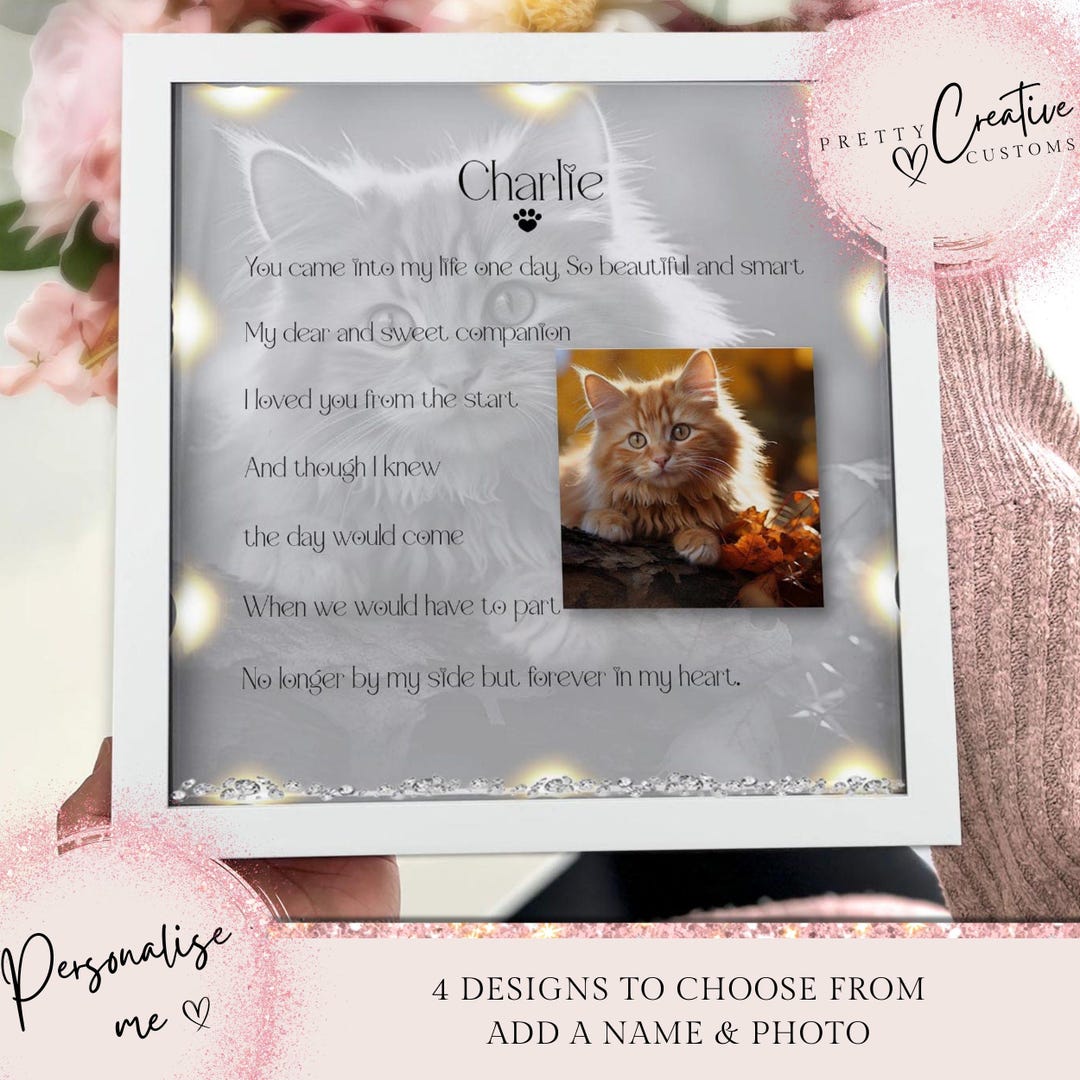 Cat Memory Photo Frame Pet Memorial Frame. Cat Memorial Photo Frame, Cat Memorial Gift, Pet ...