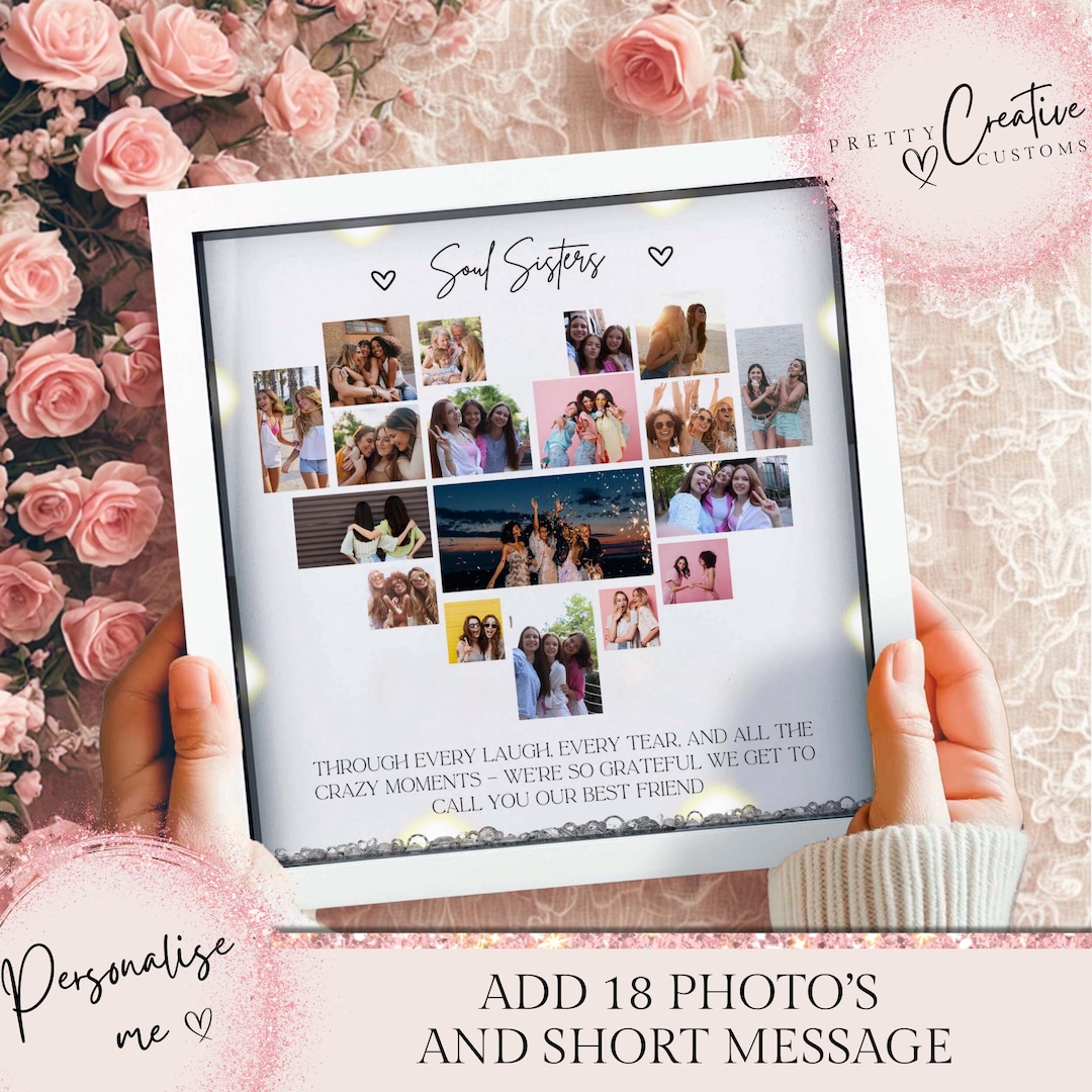 Friend Photo Frame Message Best Friend Personalised Photo Frame, Besties Christmas Gift, Friends ...